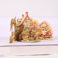 Yellow Rose Garden Double Door Pop Up Card