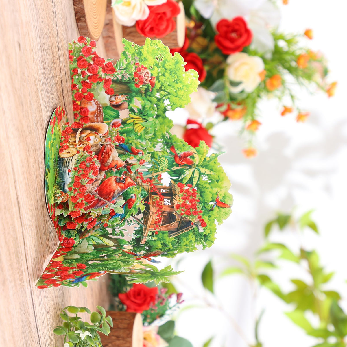 Forest Cardinal Double Door 3D Pop Up Card