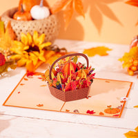 Pumpkin Floral Thanksgiving Flip Pop Up Card