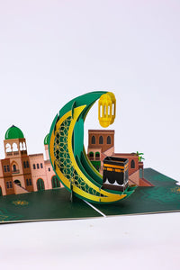 Mecca Kaaba Moon Greeting Card