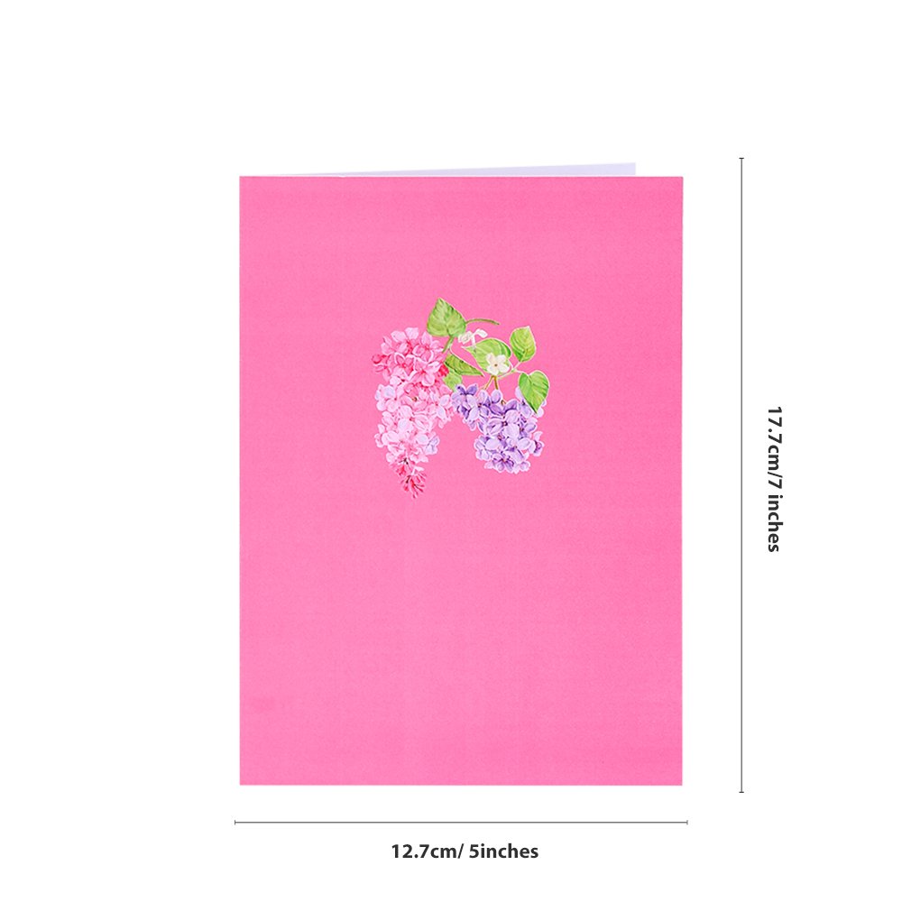 Pink Wisteria Flip Pop Up Card