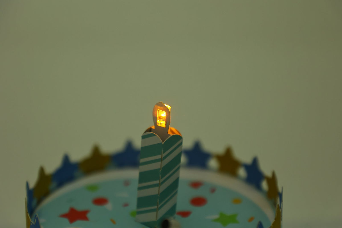 Blue Birthday Cake Music Greeting Card