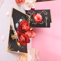 Black Gold Rose 3D Pop Up Card