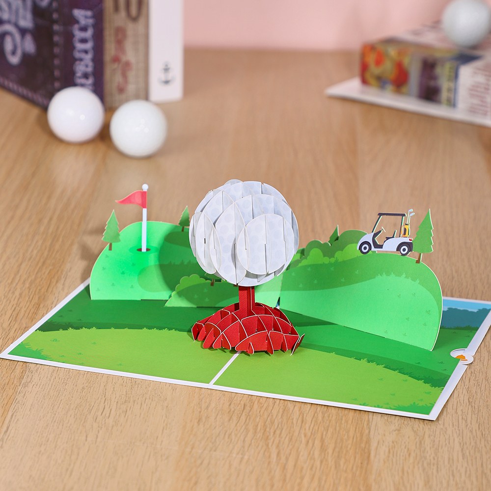 Golf Course 3D Pop Up Greeting Card