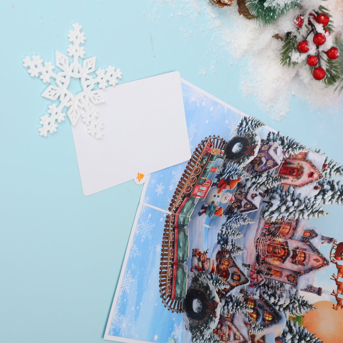 Christmas Reindeer Snowfield Greeting Card