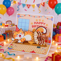 Egg Yellow Cat Greeting Card