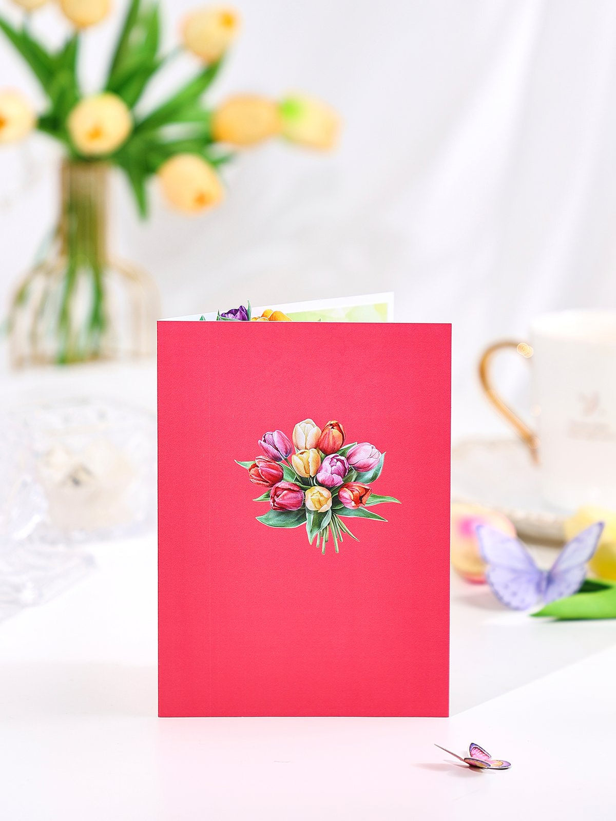 Tulip Flowering Shrubs 3D Pop Up Card