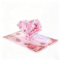 Heart Flower White Greeting Card
