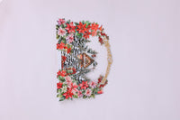 Christmas Floral Wreath Snowy House Greeting Card