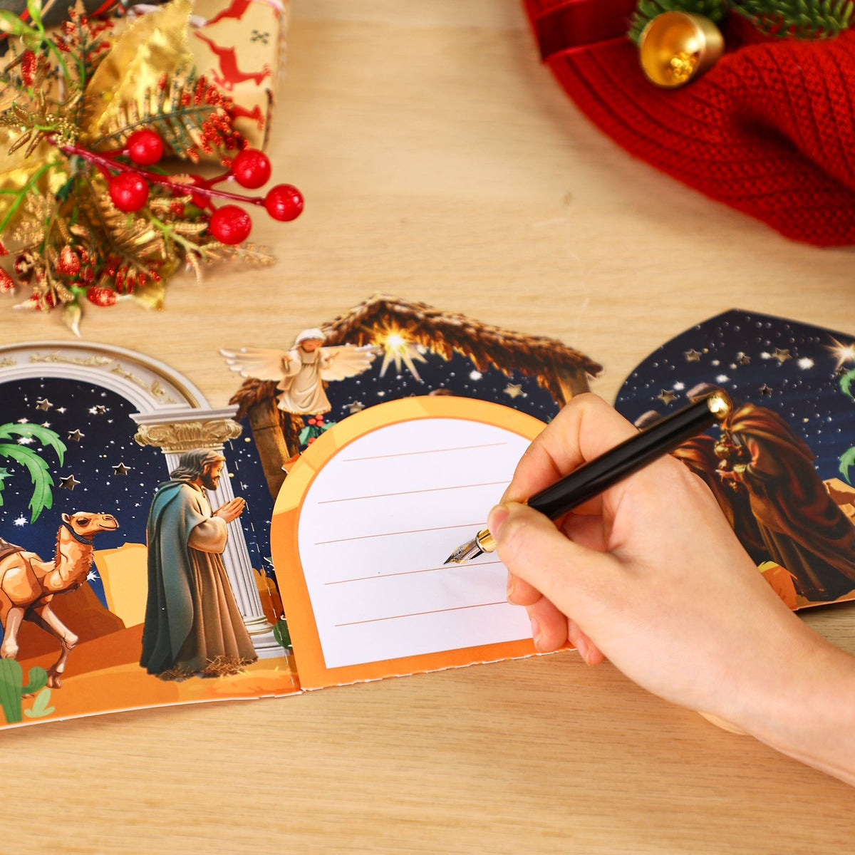 Open Door Nativity Greeting Card