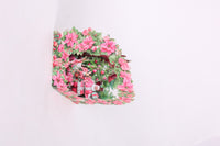 Poinsettia Floral Wreath Snowy House Greeting Card