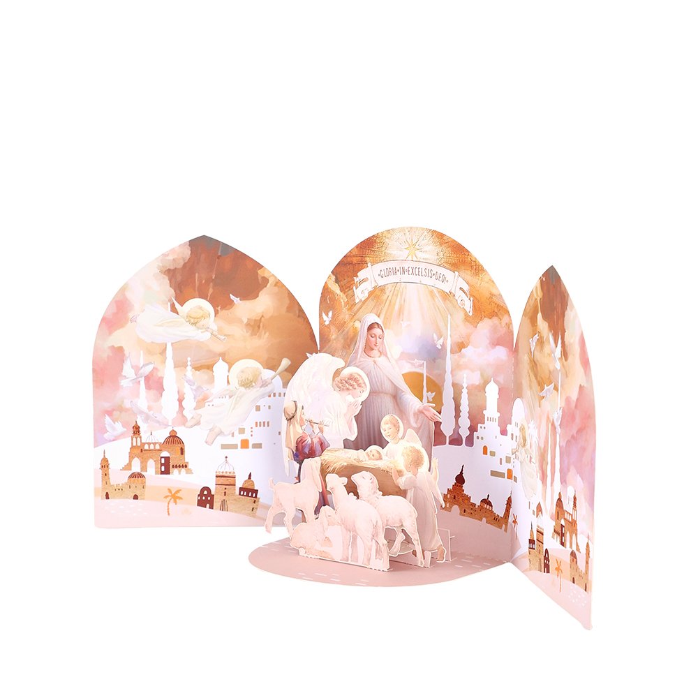 Christmas Angel Snowy Town Greeting Card