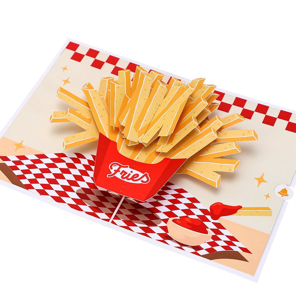 French Fries Food 3D Pop Up Card