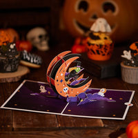 Crescent Moon Witch 3D Pop Up Card