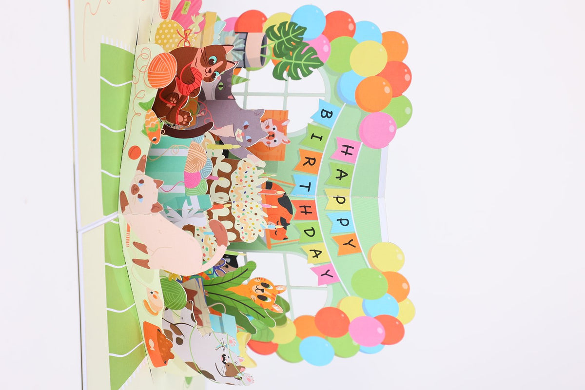 Cat Surprise House Greeting Card