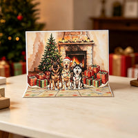 Christmas Dog Colorful Greeting Card