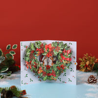 Christmas Floral Wreath 3D Pop Up Card