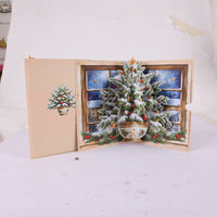 Christmas Tree Flower Vase Greeting Card