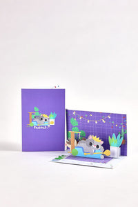 Cat Celebration Birthday Greeting Card