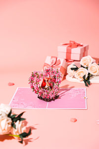 Cherry Blossom Bird Valentine's Day Greeting Card