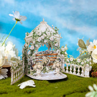 White Rose Double Door Pop Up Card