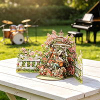 Vintage Music Garden Double Door Card