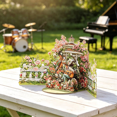 Vintage Music Garden Double Door Card