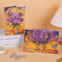 Orchid Flower Vase 3D Pop Up Card