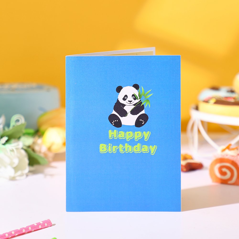 Panda Birthday Flip Pop Up Card