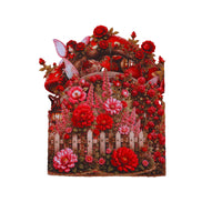 Elf Red Rose Double Door 3D Pop Up Card