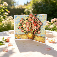 Rose Flower Vase 3D Pop Up Card