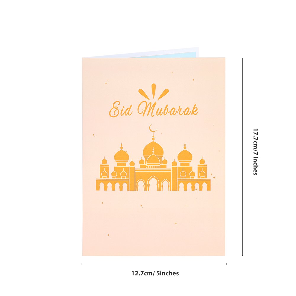 Eid Mubarak Ramadan Moon Floral Architecture 3D Pop Up Card