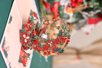 Christmas Deer Crescent Moon Greeting Card