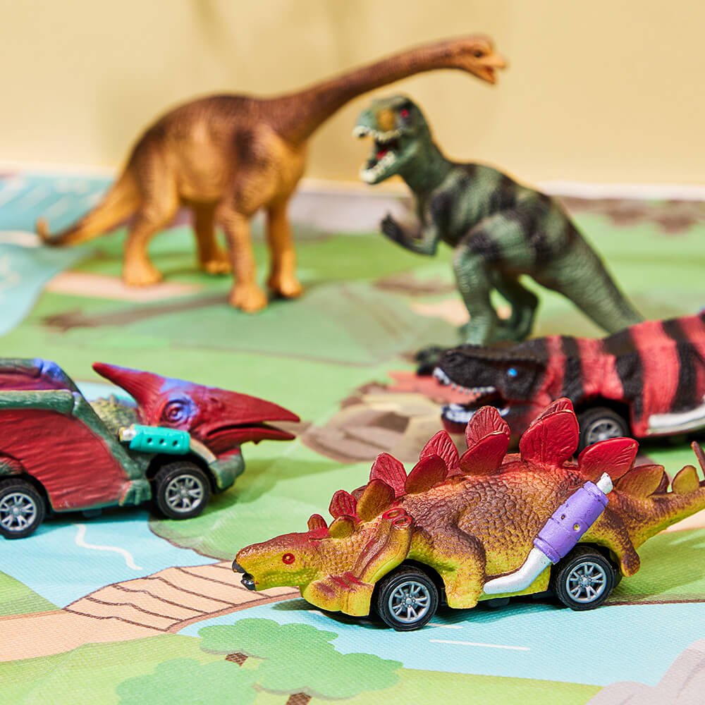 Dinosaur Greeting Card Car Figures Set