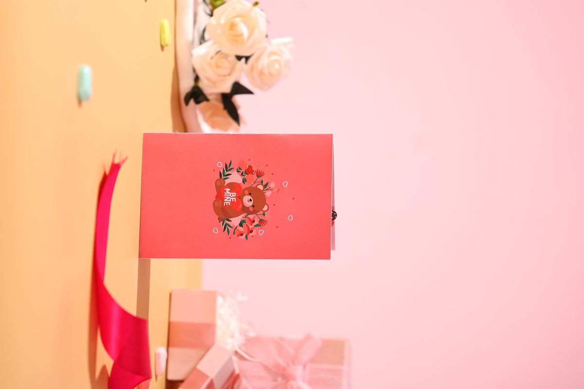 Valentine's Day Heart Bear Pop Up Card