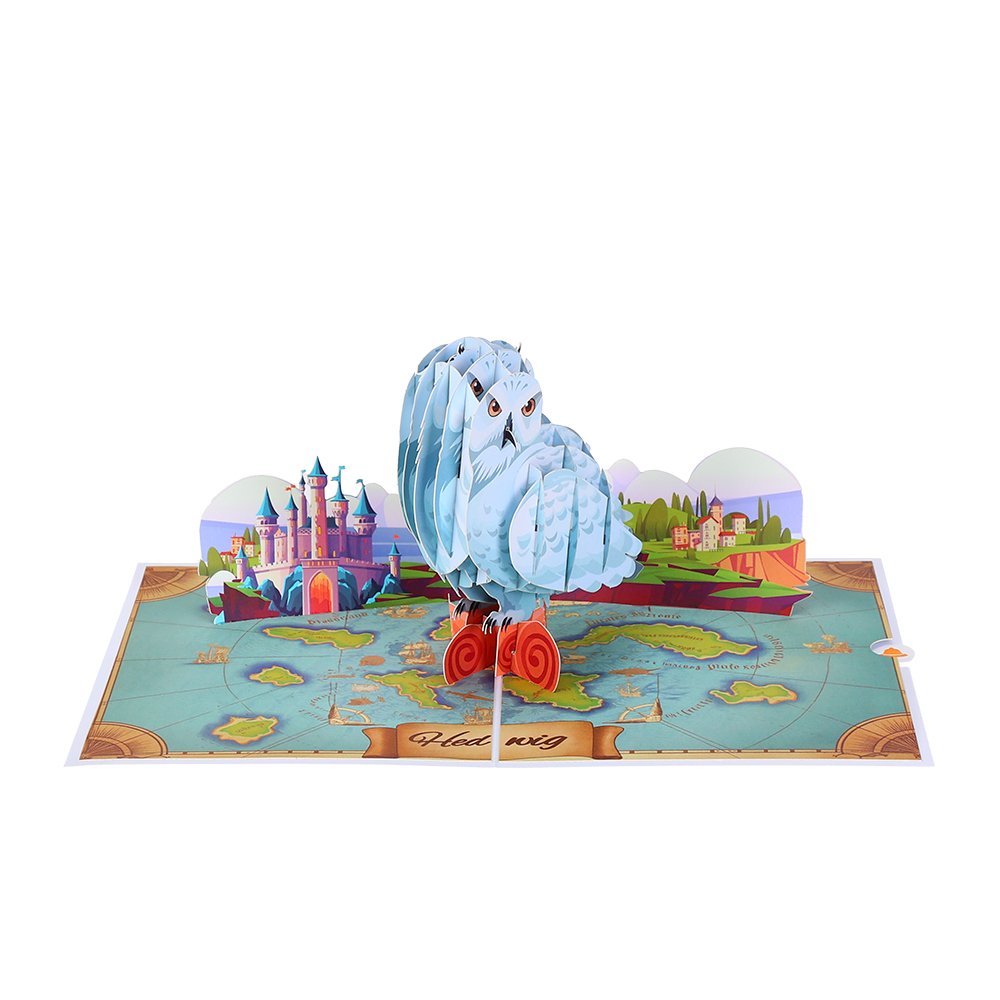 Owl Delivering Mail Map Greeting Card