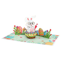 Easter White Rabbit 3D Pop Up Card
