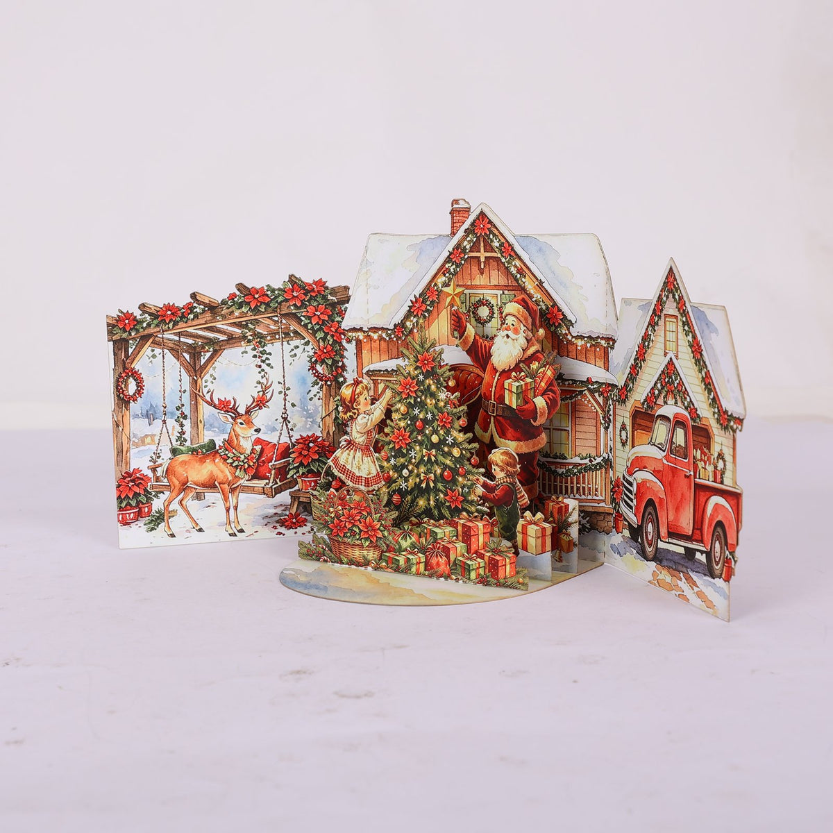 Red Christmas Double Door Pop Up Card