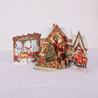Red Christmas Double Door Pop Up Card