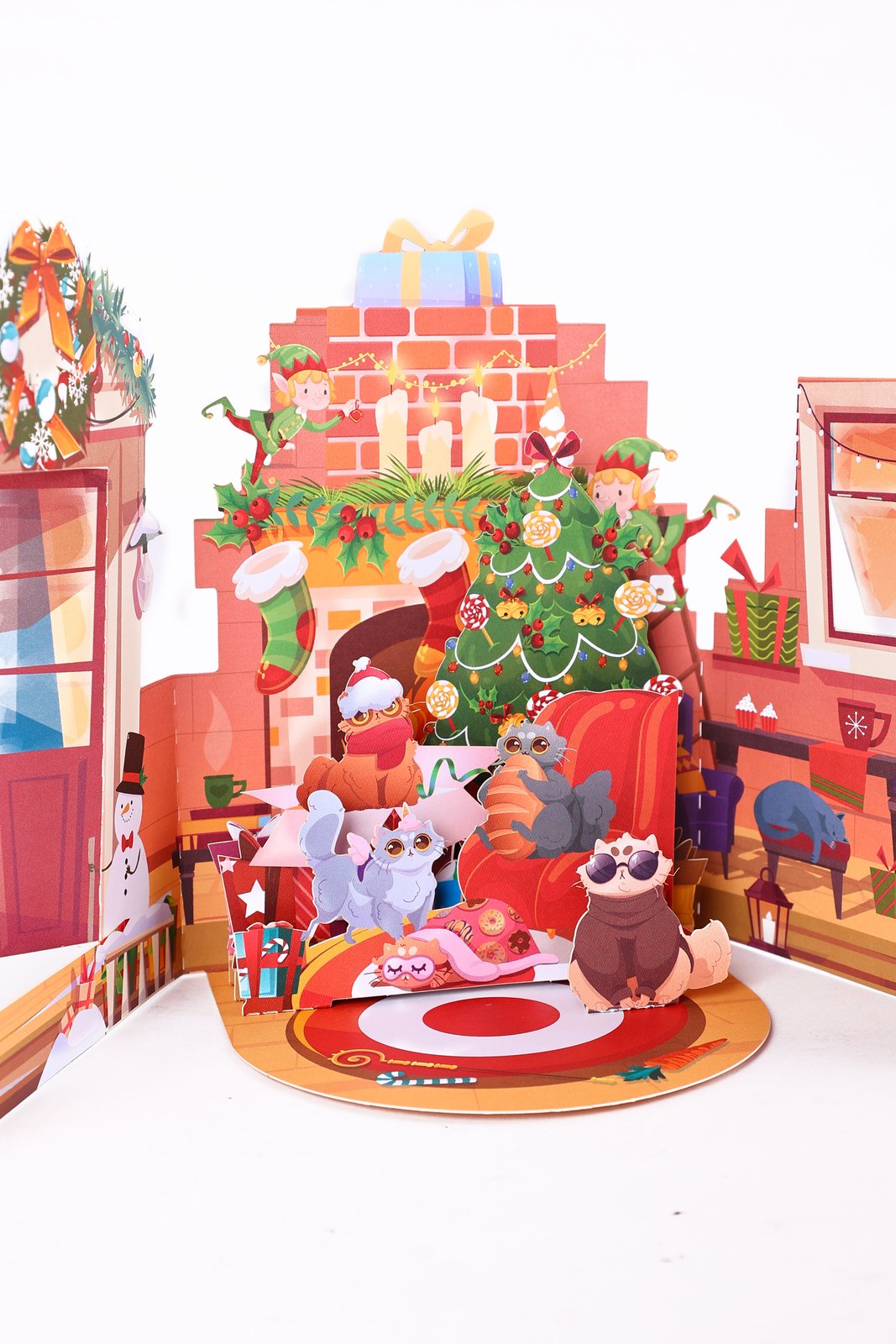 Christmas Cat Double Door 3D Pop Up Card