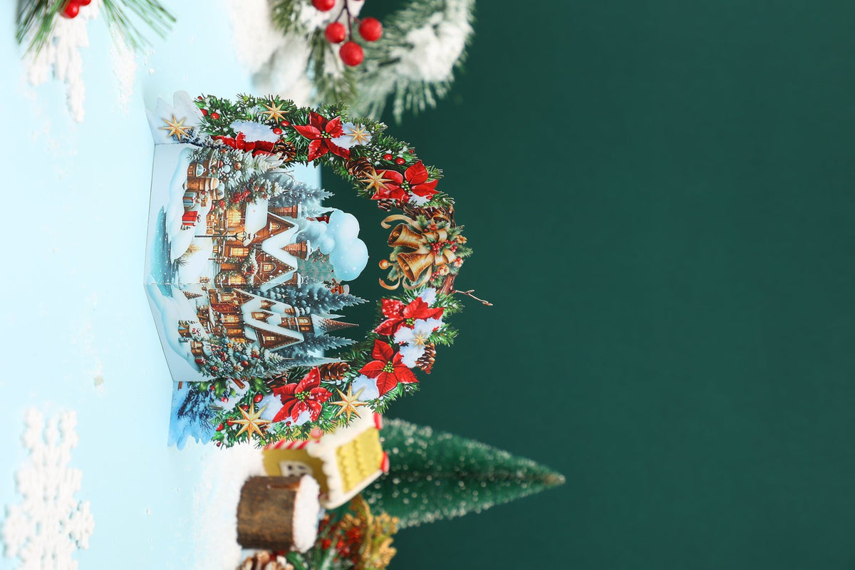 Christmas Floral Wreath Arch Card