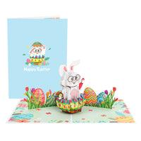 Easter White Rabbit 3D Pop Up Card