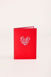 Rose Heart Floral Wreath 3D Pop Up Card