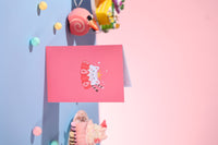Cat Strawberry Cupcake 3D Pop Up Card