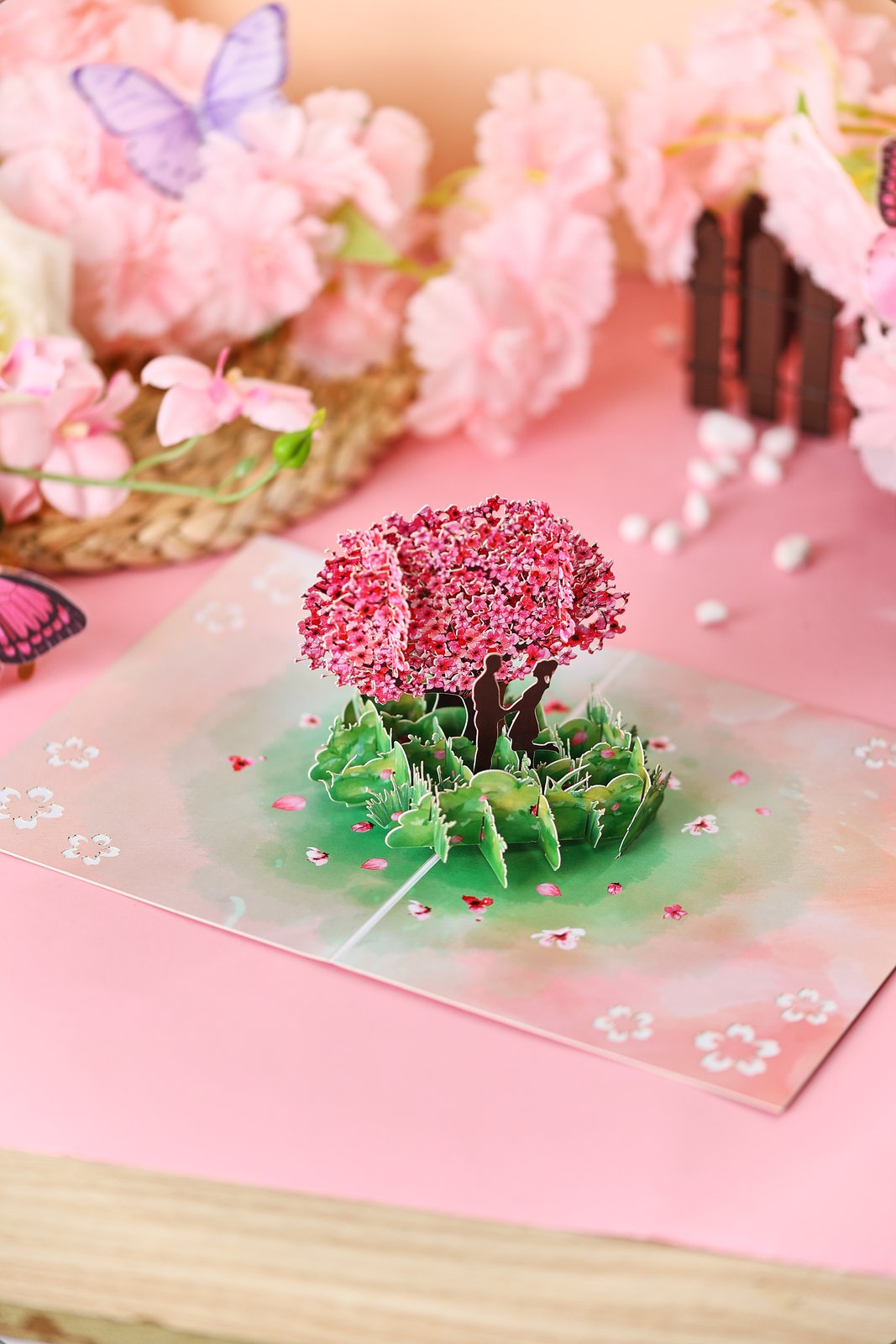 Valentine's Day Cherry Blossom Tree Pop Up Card