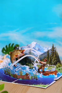 Fishing Scene Theme Greeting Card