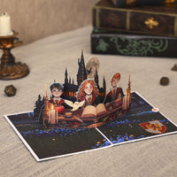 Magic Castle Moonlit Night Greeting Card