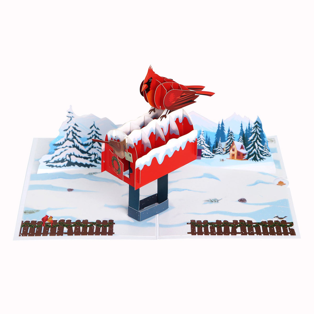 North American Cardinal Mailman 3D Pop Up Card