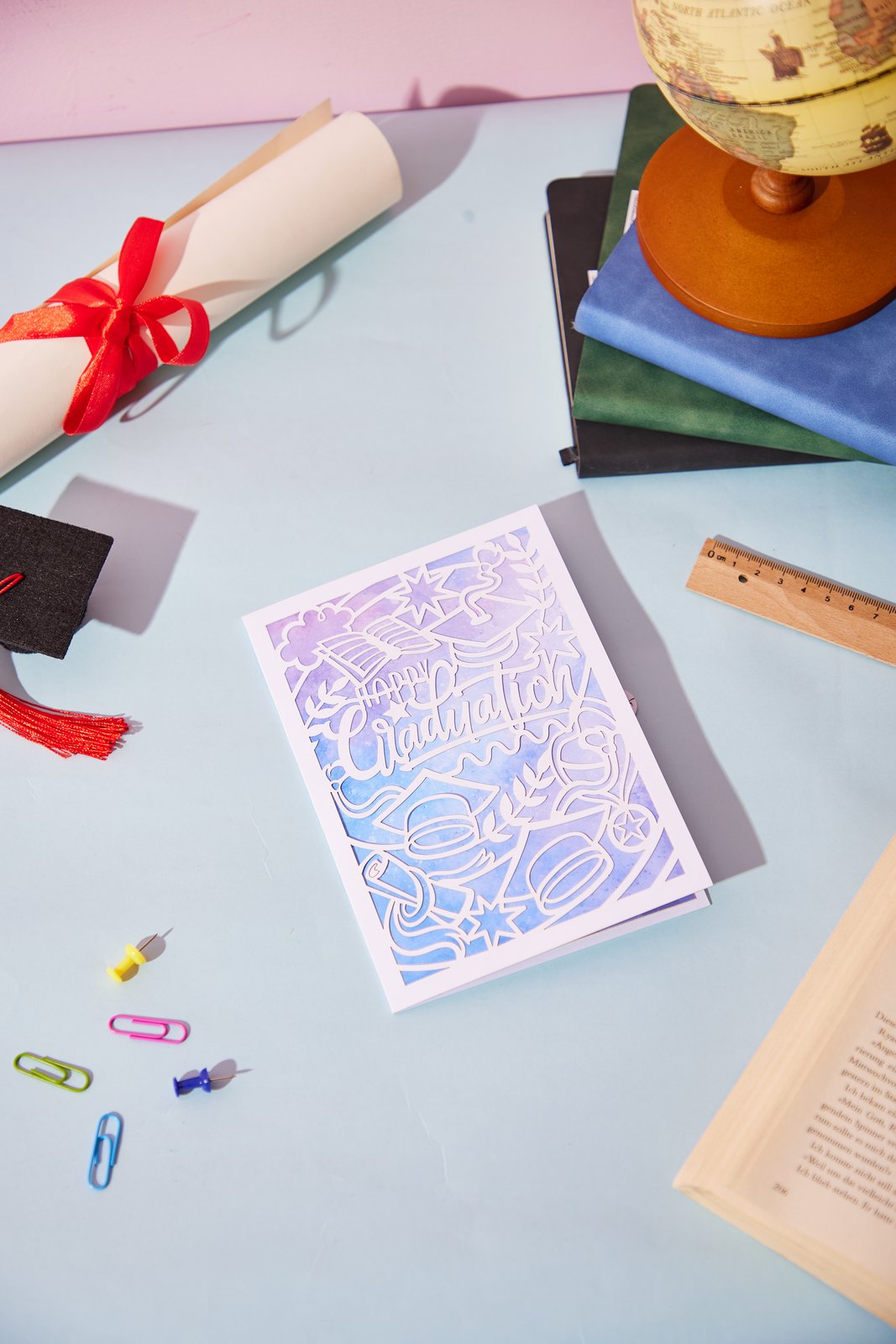 Hollow-Out Flat Graduation Greeting Card
