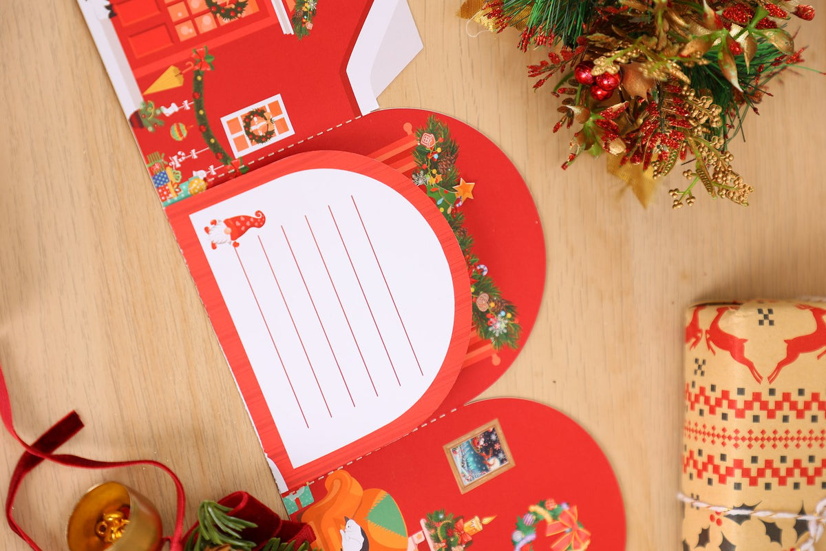 Christmas Red Brick House 3D Pop Up Card